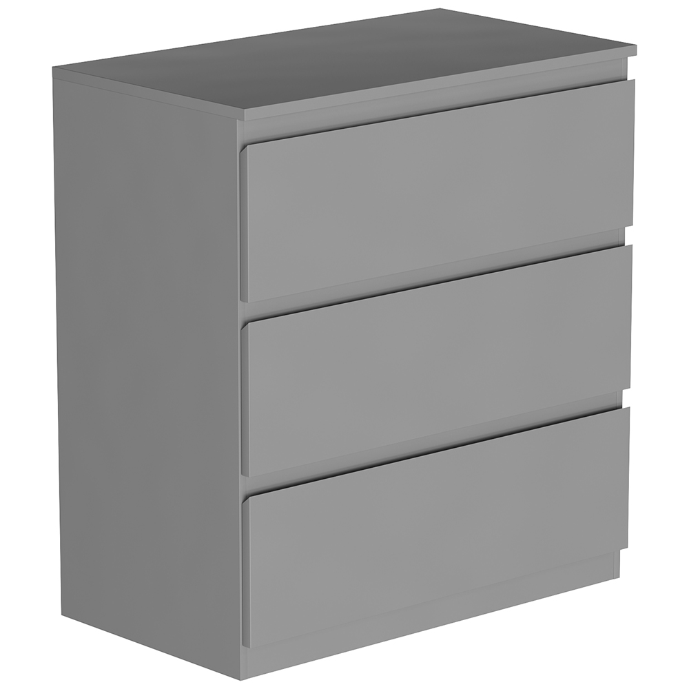 Vida Designs Denver 3 Drawer Grey Chest of Drawers Image 2