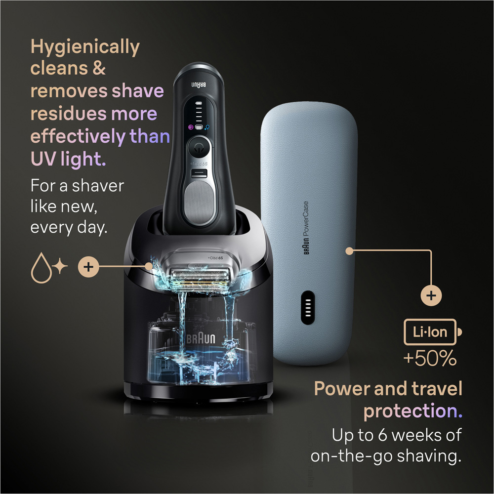 Braun Series 9 PRO Plus 9670CC Black Electric Shaver Image 3
