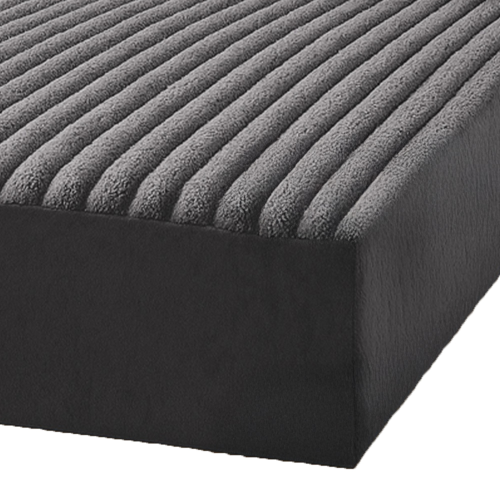 Velosso Super King Size Charcoal Jumbo Cord Fitted Bed Sheet Image 1