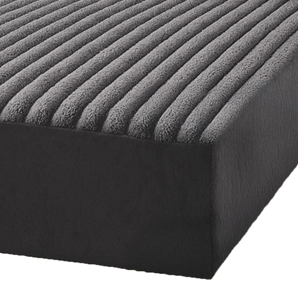 Velosso King Size Charcoal Jumbo Cord Fitted Bed Sheet Image 1