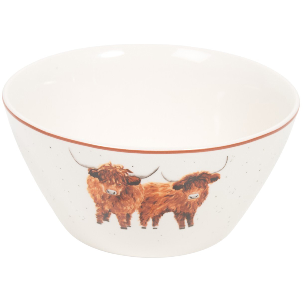 Highland Cow Speckle Bowl White Image 2
