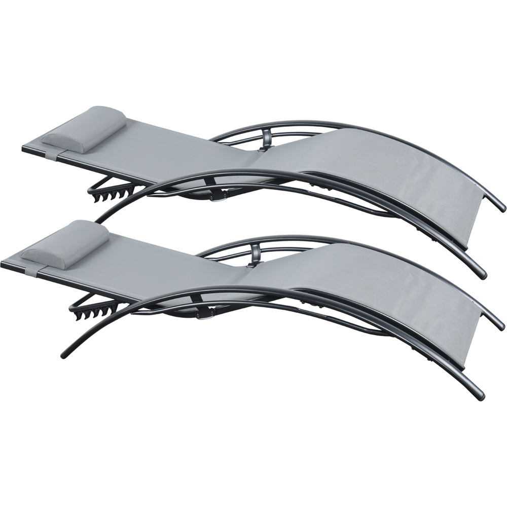 Outdoor Living Bali Set of 2 Grey Sun Loungers Image 4