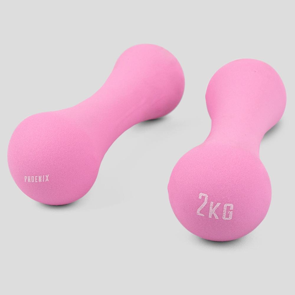 Phoenix Fitness Pink Neoprene Dumbbell 2kg 2 Pack Image 2