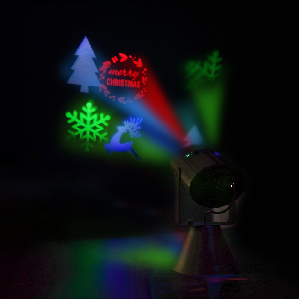 St Helens Black Outdoor Christmas LED Projector with 4 Slides Image 4