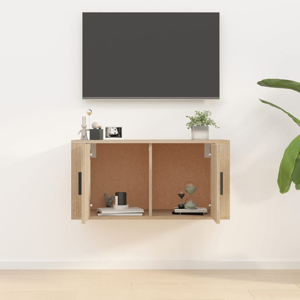 vidaXL 2 Door Sonoma Oak Wall Mounted TV Cabinet Image 3