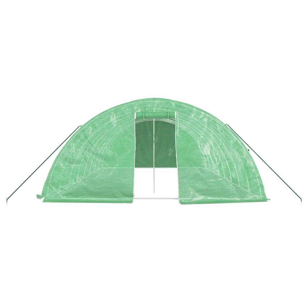vidaXL Green Polyethylene Galvanised Steel Frame 26.2 x 16.4ft Greenhouse Image 3