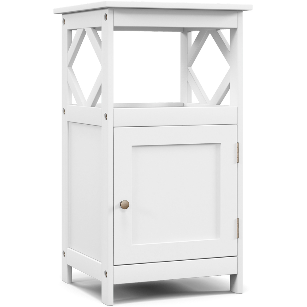 Costway Single Door Single Shelf White Bathroom Floor Cabinet Image 2