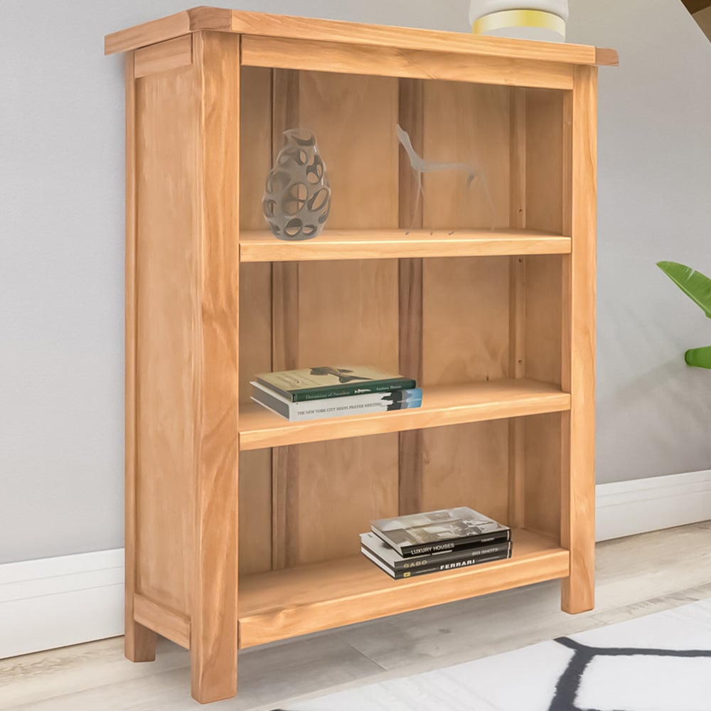 Lugo 3 Shelf Antique Waxed Bookcase Image 1