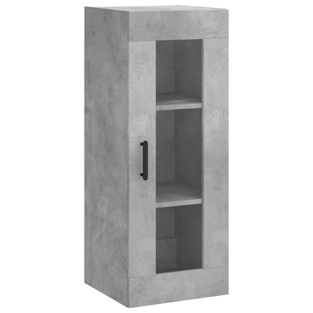 vidaXL 2 Door Glass and Wood Concrete Grey Highboard Image 5