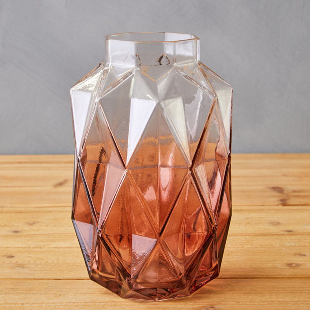 Premier Housewares Pink Brice Glass Vase Small Image 2