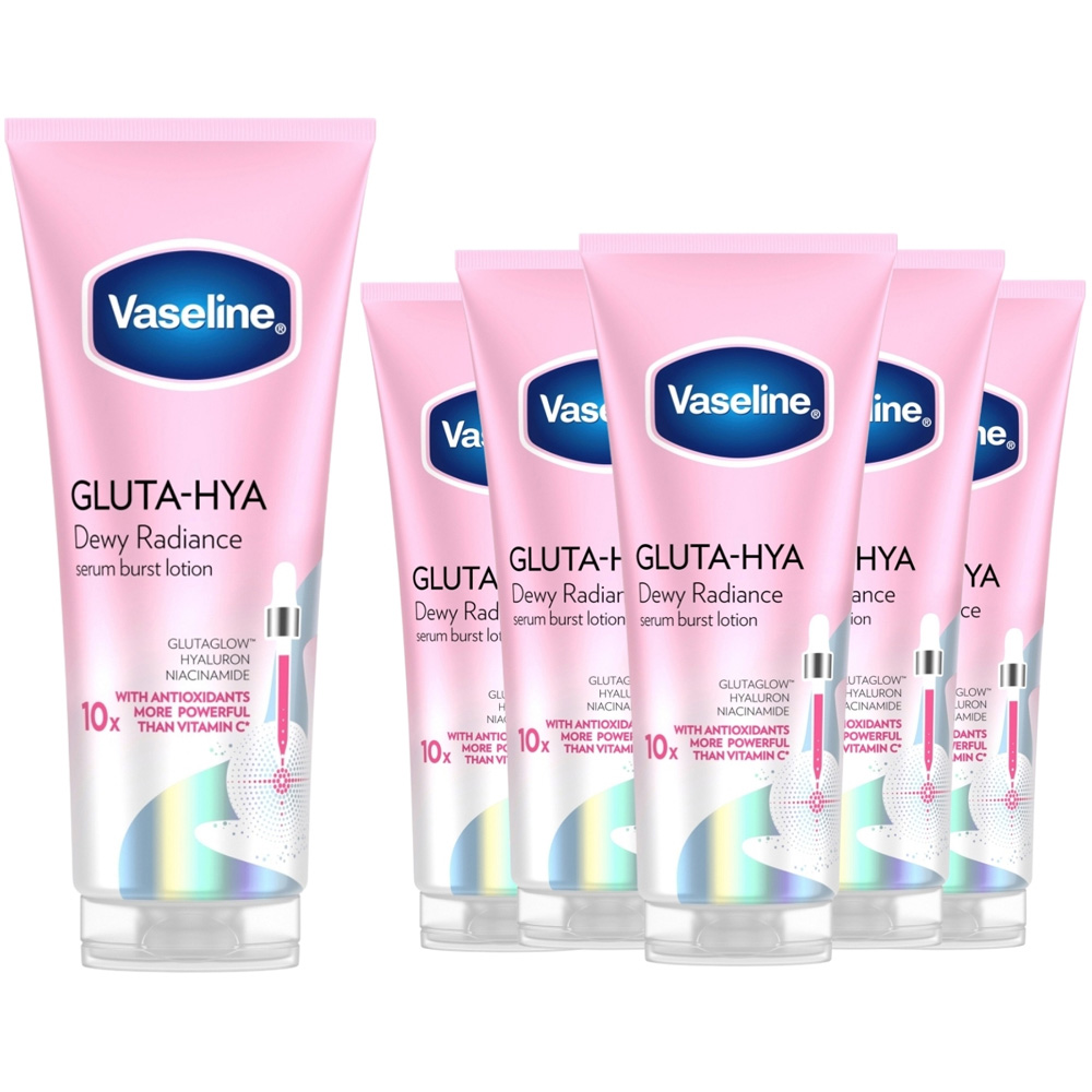Vaseline Gluta-Hya Dewy Radiance Serum Burst Perfecting Body Lotion 200ml 6 Pack Image 1