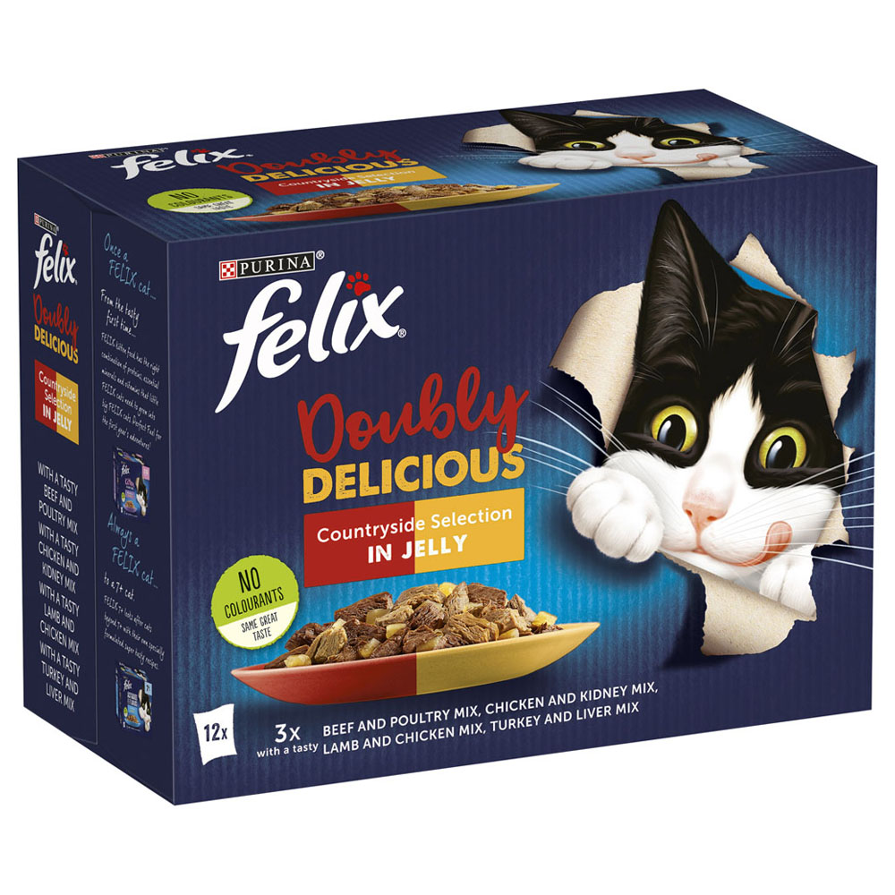 Felix Doubly Delicious Meat Cat Food 12 x 100g   Image 2