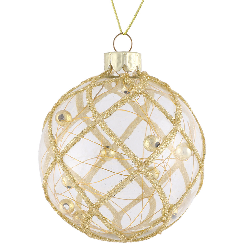 Clear Bauble with Gold Glitter Image 3