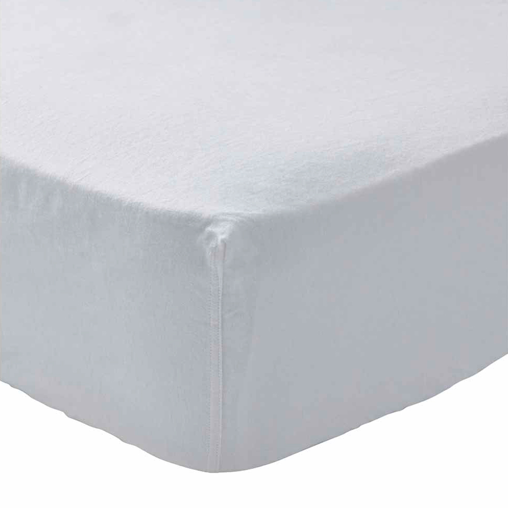 Wilko Double White Brushed Cotton Fitted Bed Sheet Image 1