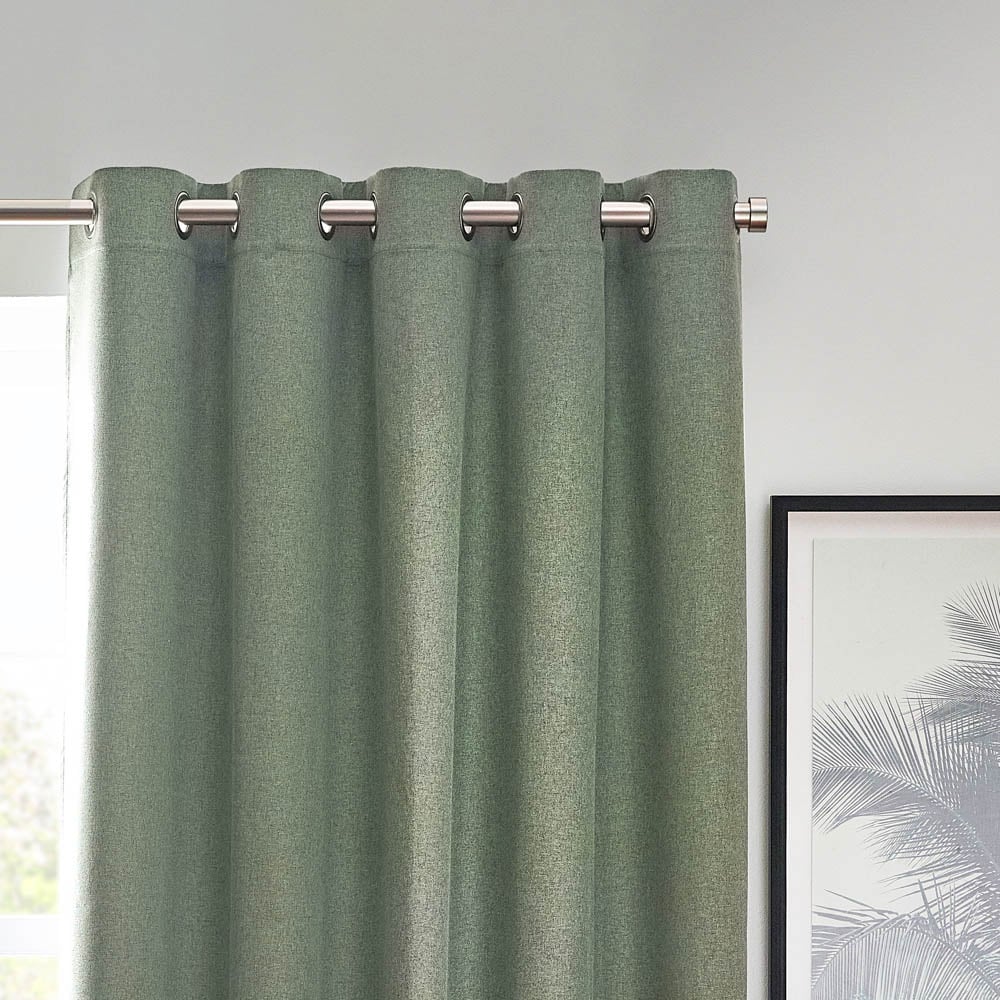 furn. Dawn Eucalyptus Thermal Blackout Eyelet Curtain 229 x 229cm Image 3