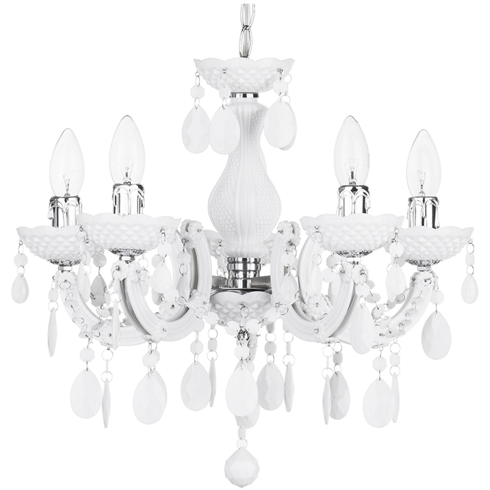 Inlight Marie Therese 5 Light White Chandelier Image 1