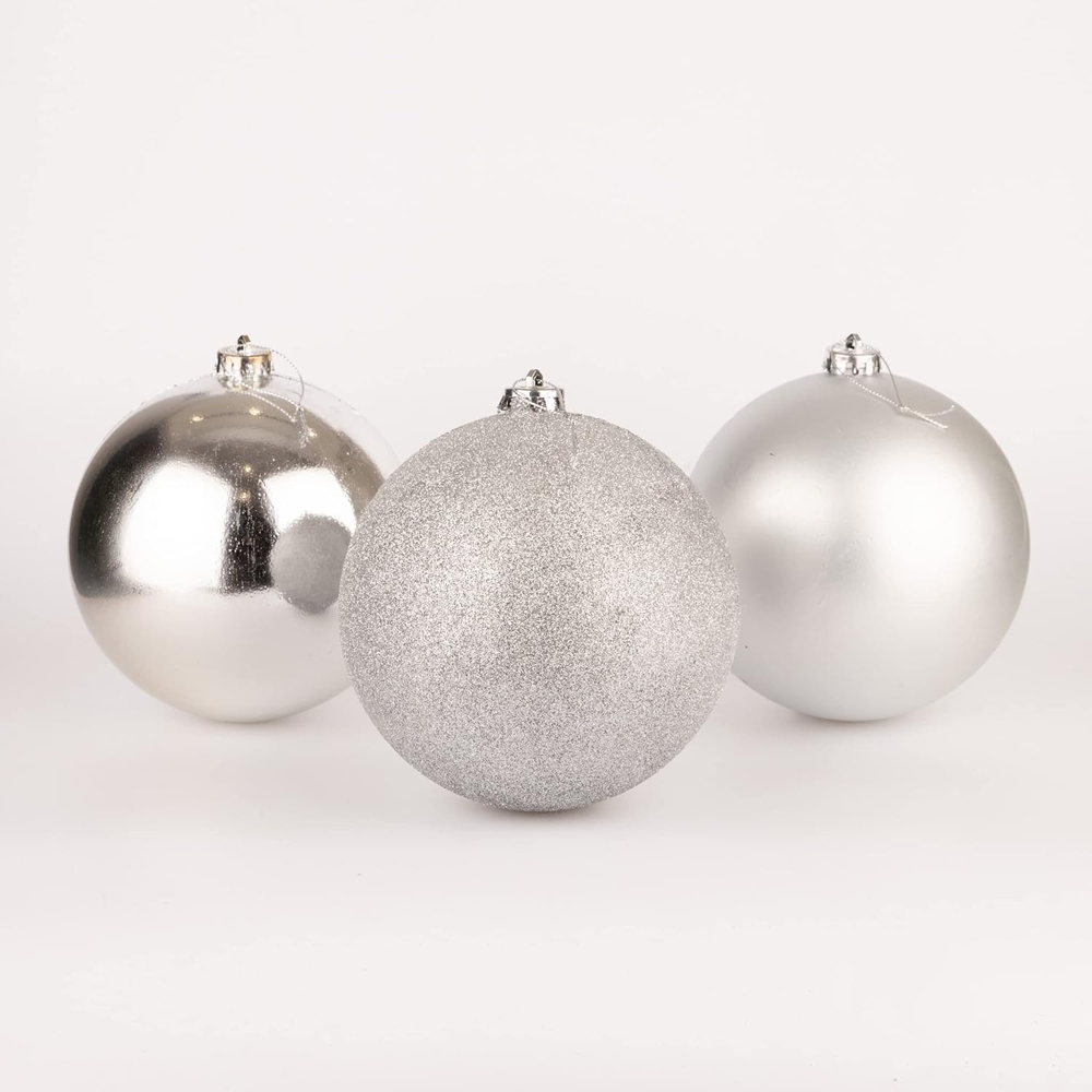 Shatchi 6cm Silver Shatterproof Christmas Bauble 18 Pack Image 3