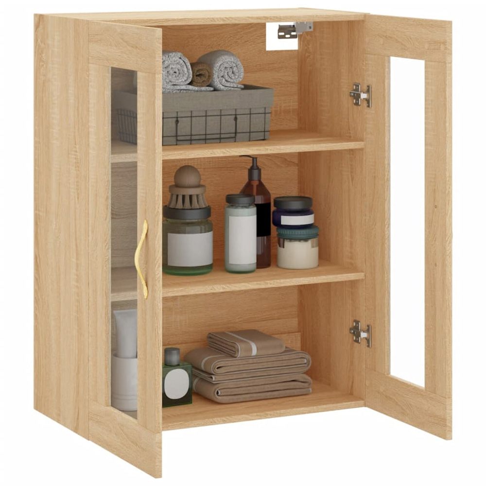 vidaXL 2 Door 3 Shelf Sonoma Oak Wall Mounted Cabinet Image 5