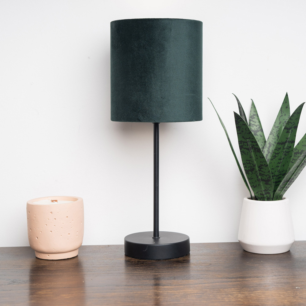 Kliving Hove Green Shade Black Table Lamp Image 2