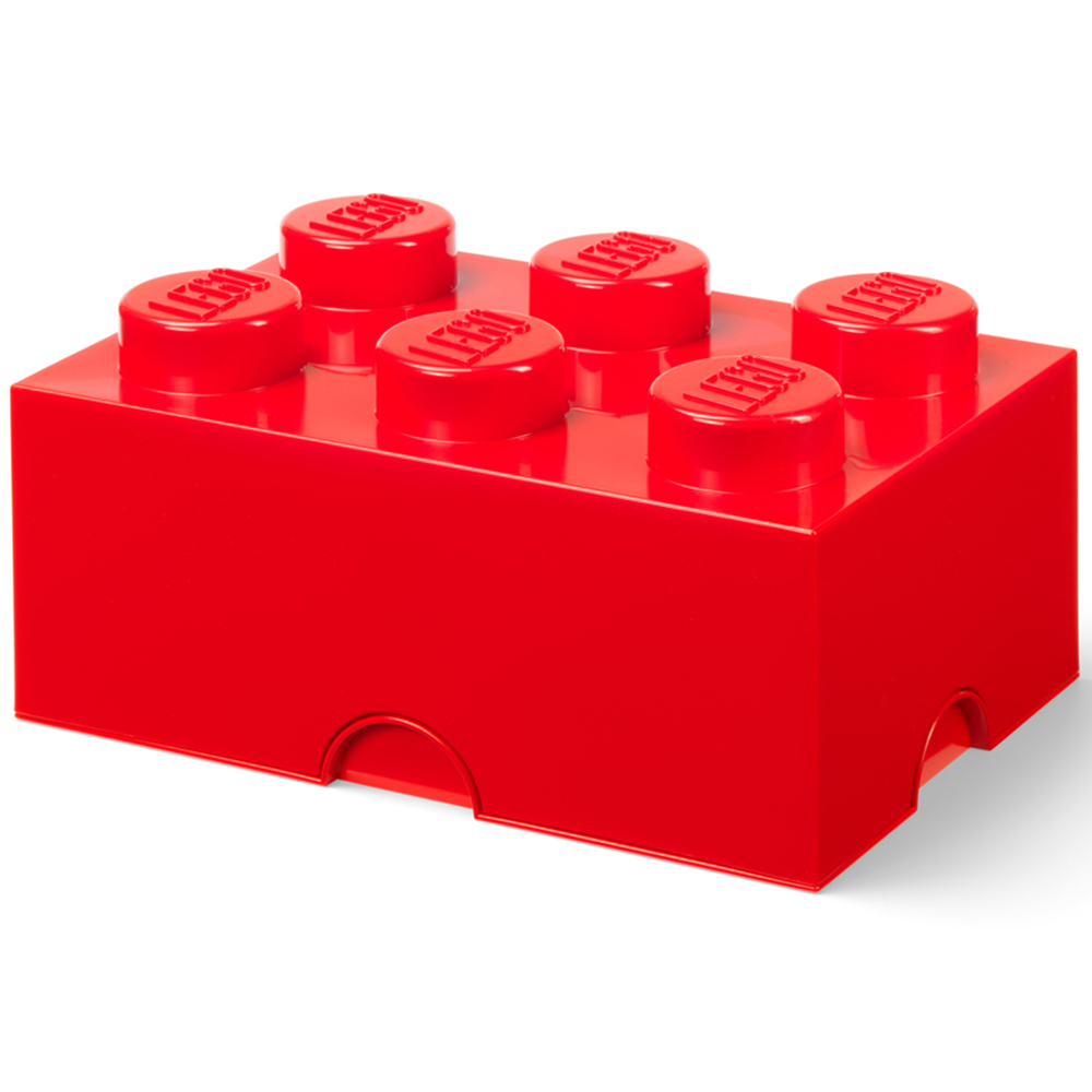 LEGO 6 Knobs Red Storage Brick Image 2