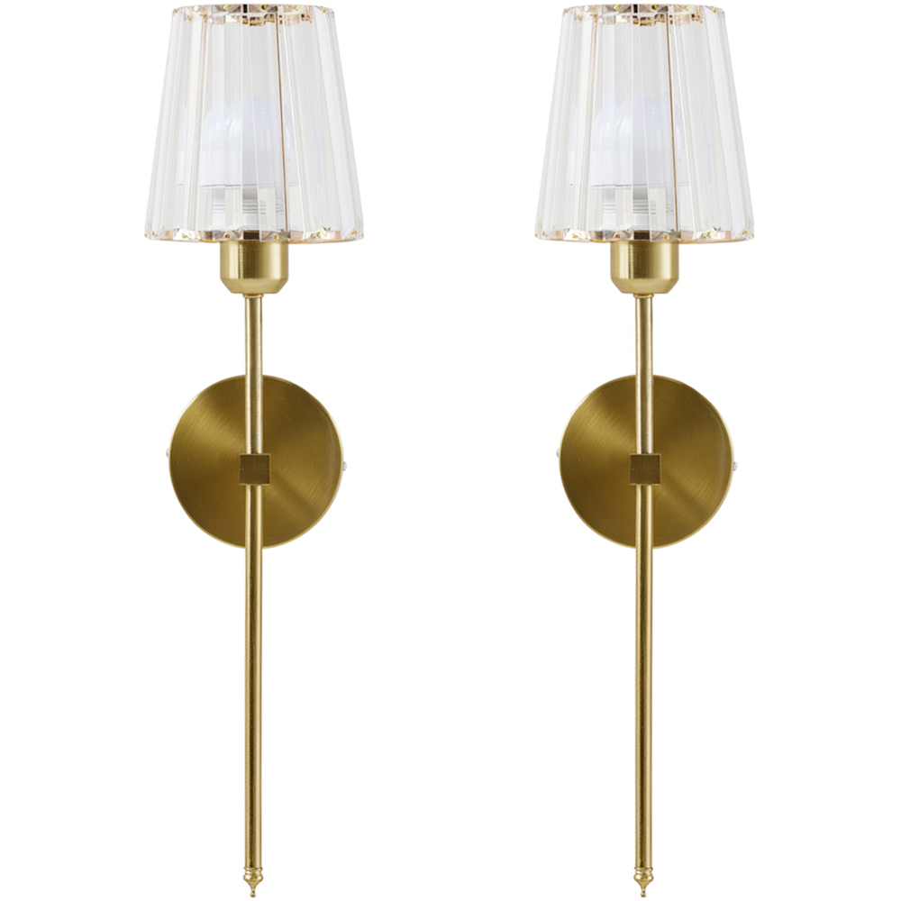 Living and Home Gold Glass LED Wall Sconce with Remote 2 Pack Image 3