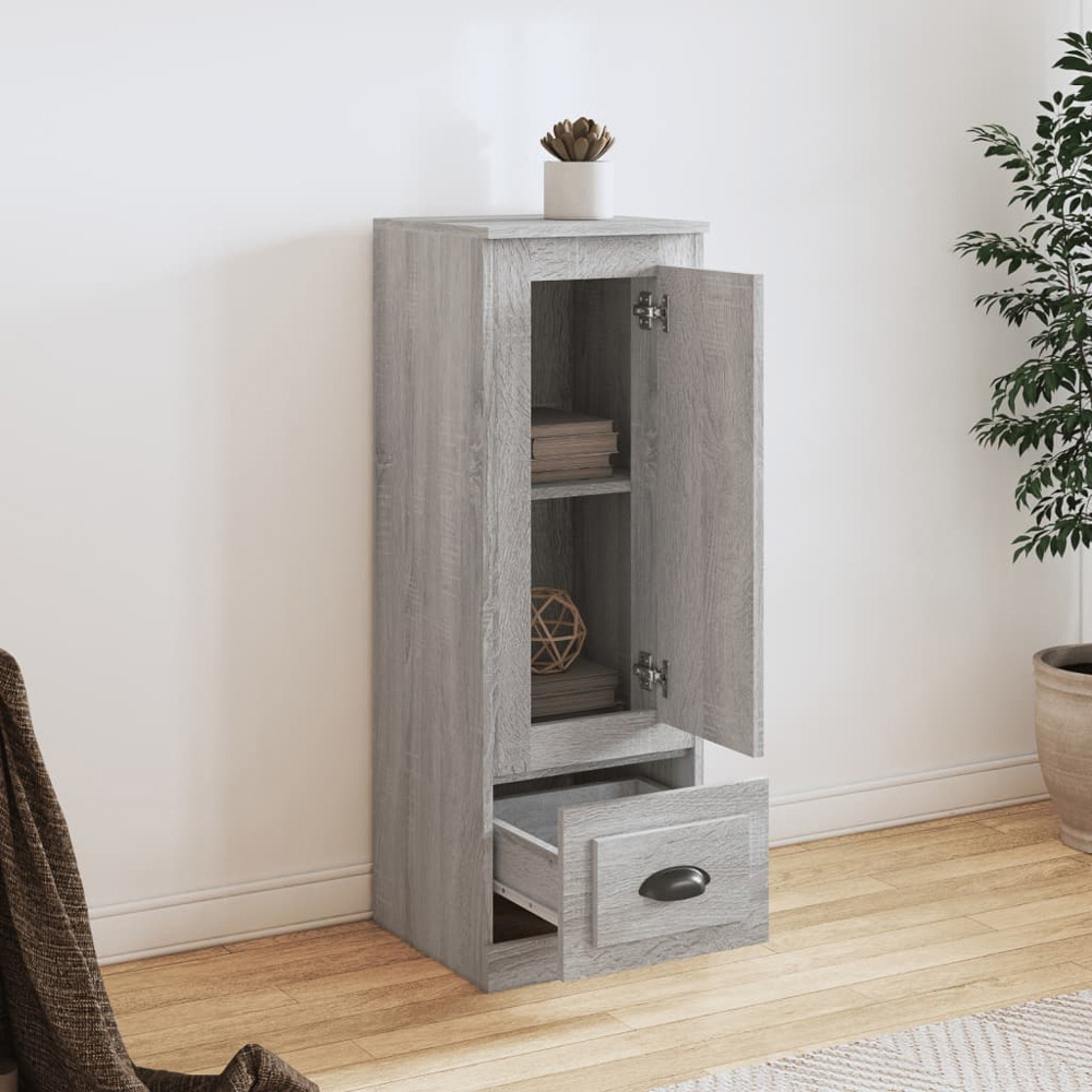 vidaXL Single Door Single Drawer Grey Sonoma Highboard Image 3