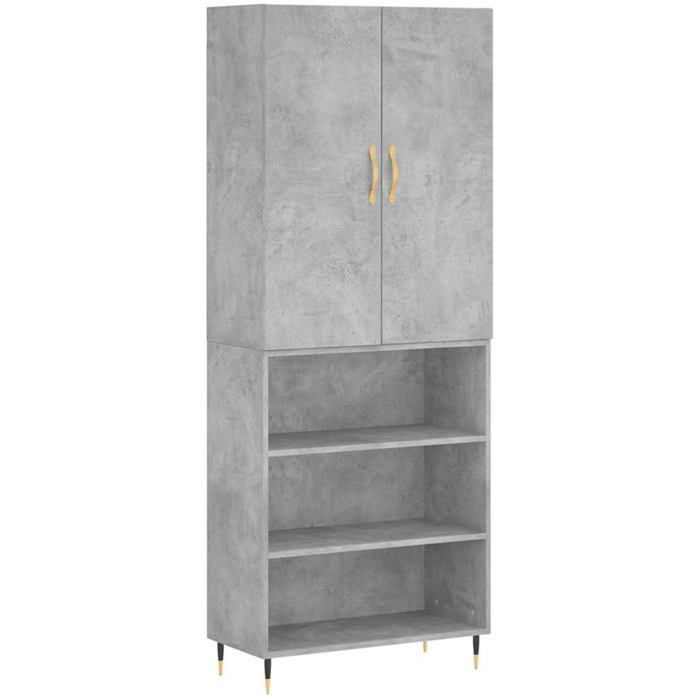 vidaXL 2 Door 3 Shelf Concrete Grey Highboard Image 2