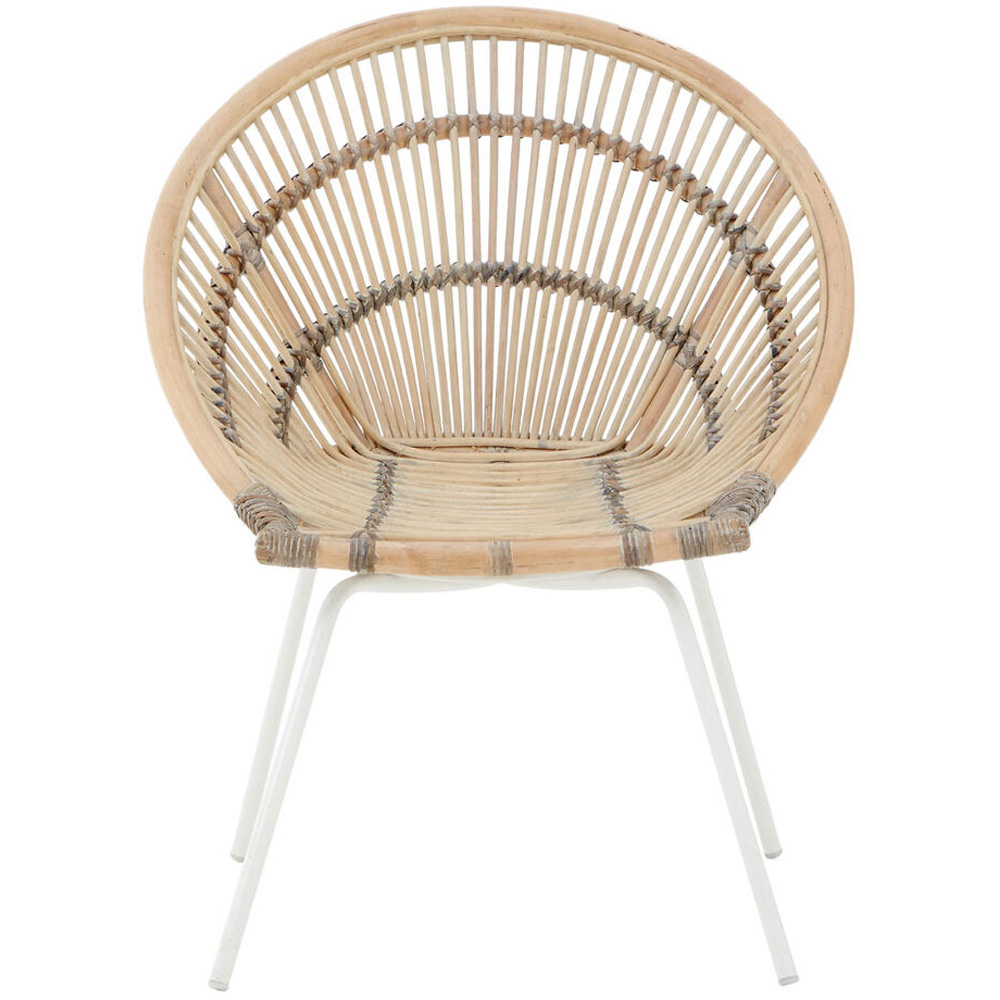 Premier Housewares Lagom White Washed Natural Rattan Chair Image 2