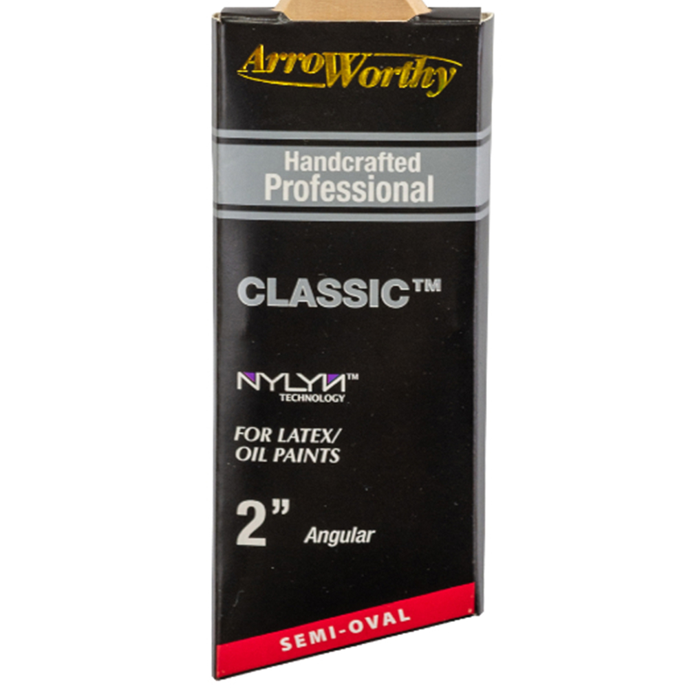 ArroWorthy Classic 2 inch Nylyn Semi Oval Angled Beaver Tail Paint Brush Image 3