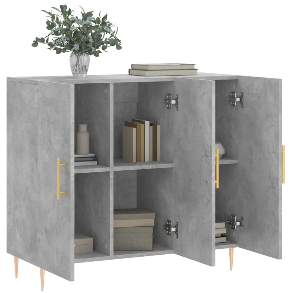 vidaXL 3 Door Concrete Grey Sideboard Image 4