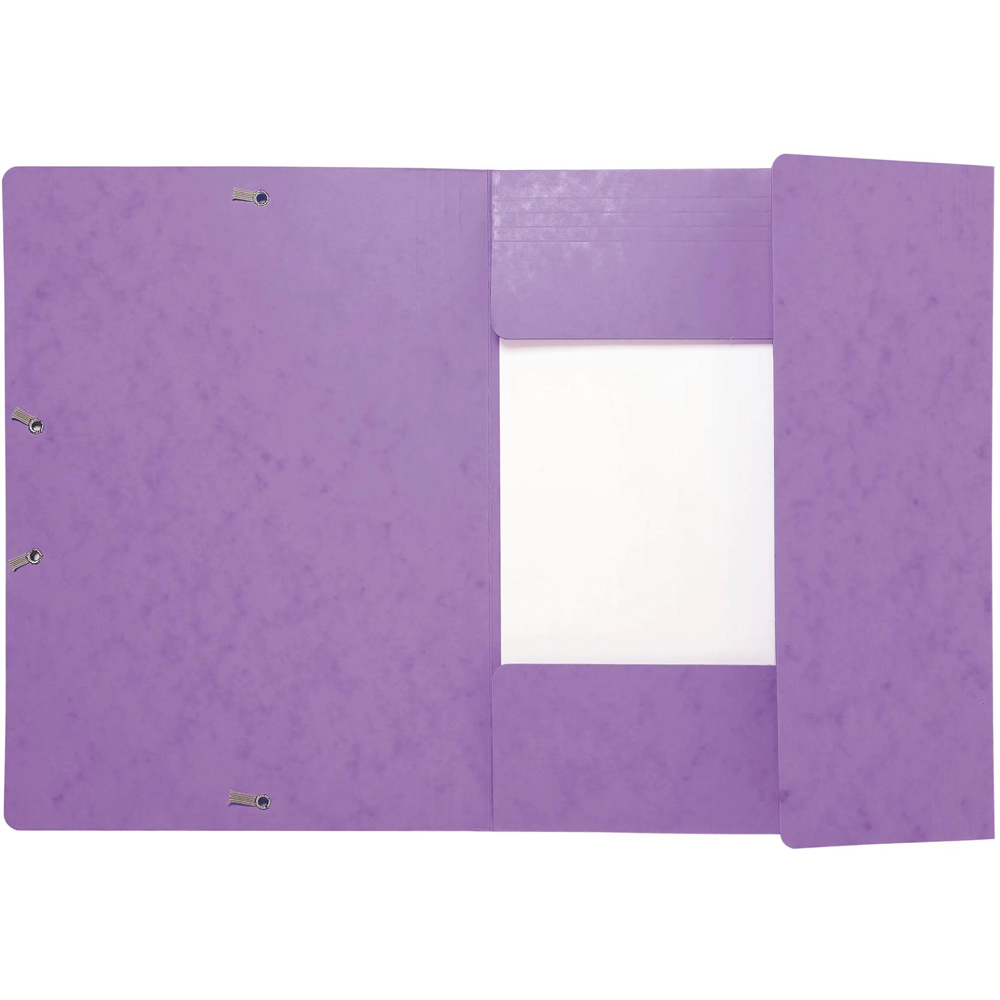 Exacompta A4 Purple 3 Flap Elastic Folder 25 Pack Image 2