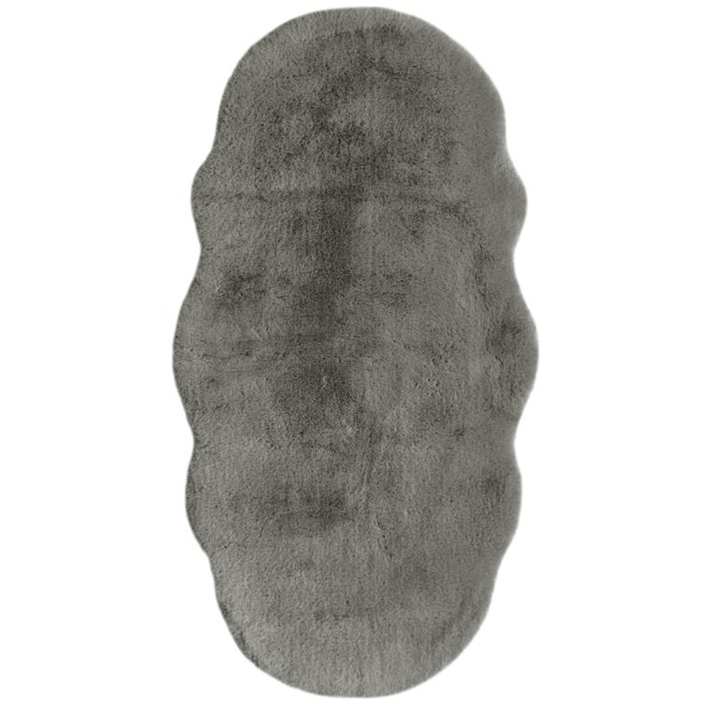 Homemaker Luxurious Faux Fur Grey Rug 70 x 140cm Image 2