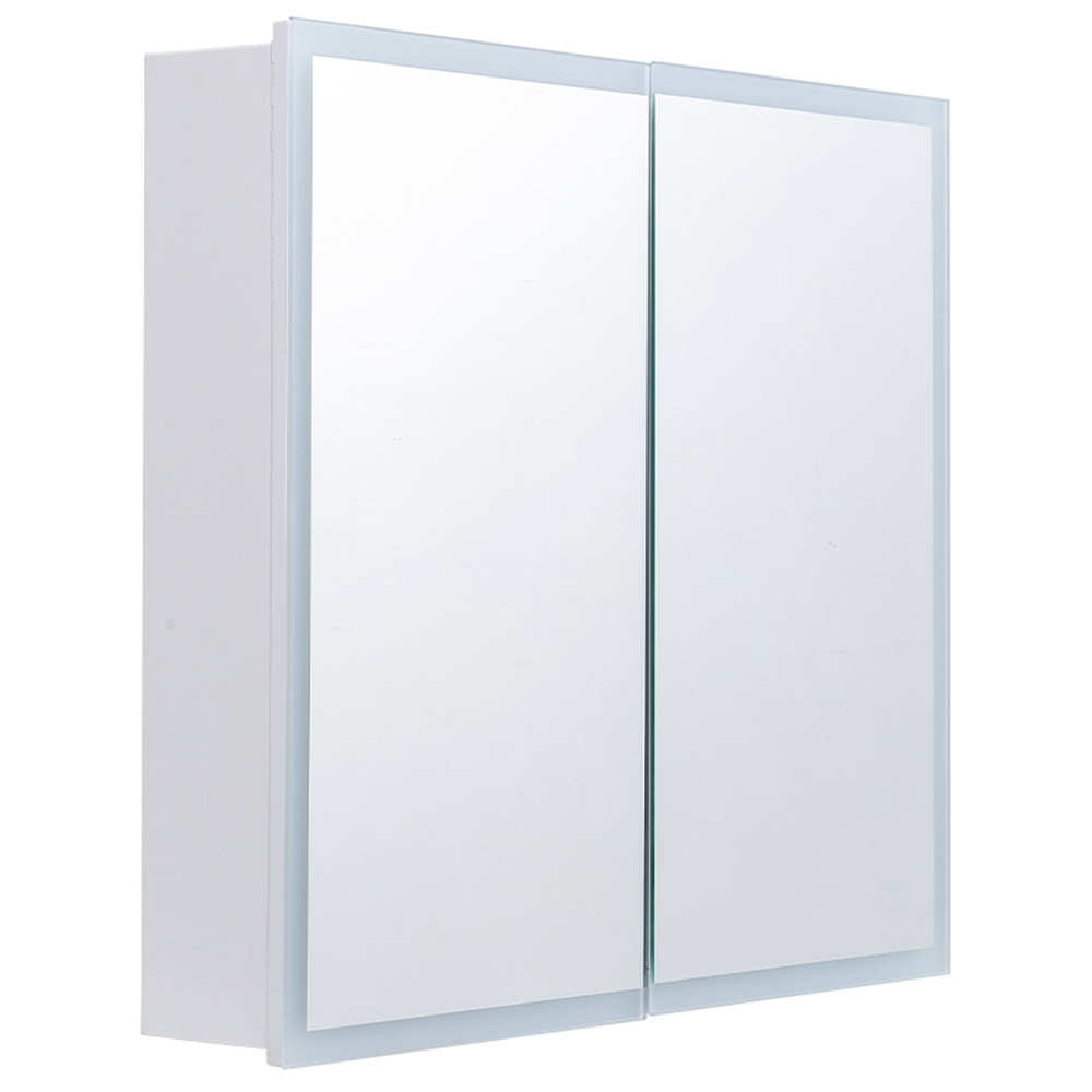 Living and Home 2 Door 4 LED Side Bar Mirror Bathroom Cabinet Image 2
