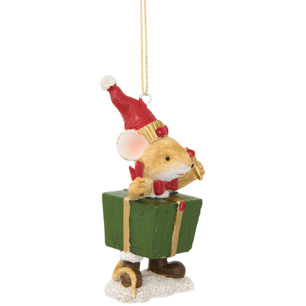 Festive Present Mouse Hanging Decoration Image 3