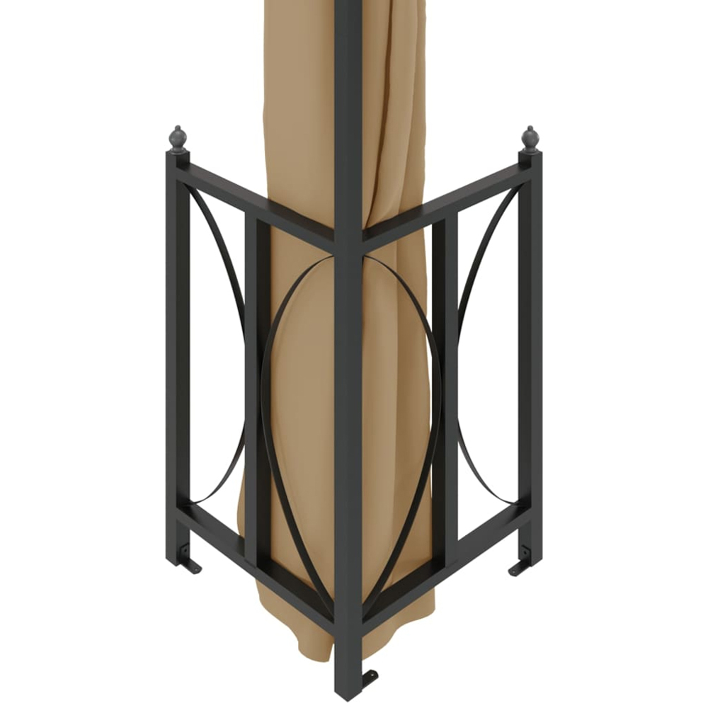 vidaXL 3 x 4m Taupe Gazebo with Sidewalls and Double Roof Image 5