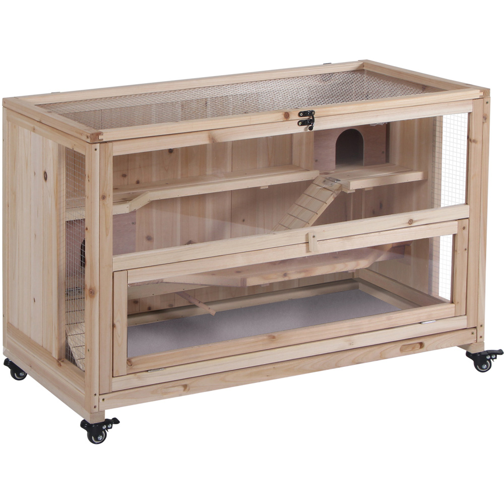 PawHut 3 Tier Wooden Hamster Small Animal Cage Wilko