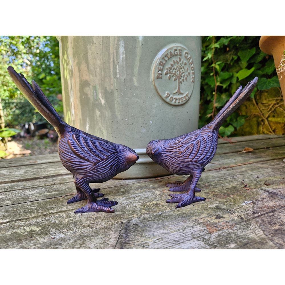 Inspirational Gifting 2 Piece Song Birds Cast Aluminium Garden Ornament Set Image 6