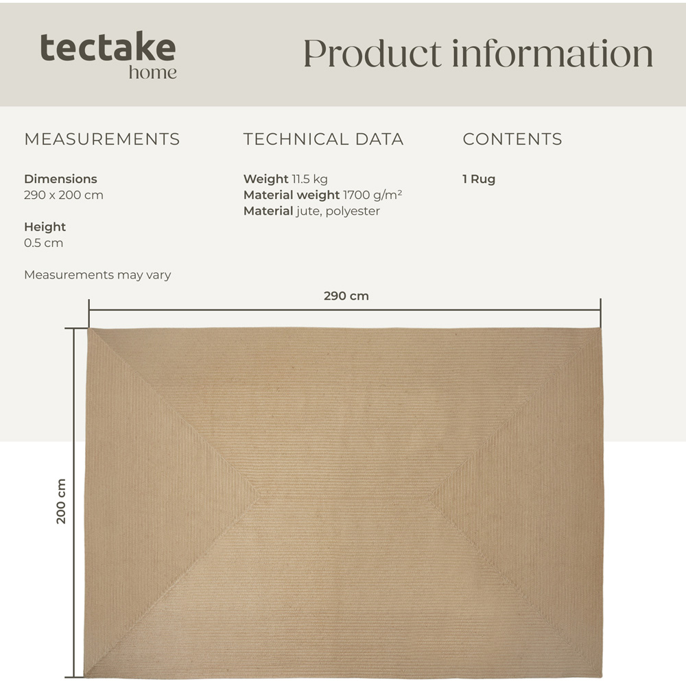 tectake Woven Easy Care Rug 290 x 200 x 0.5cm Image 8