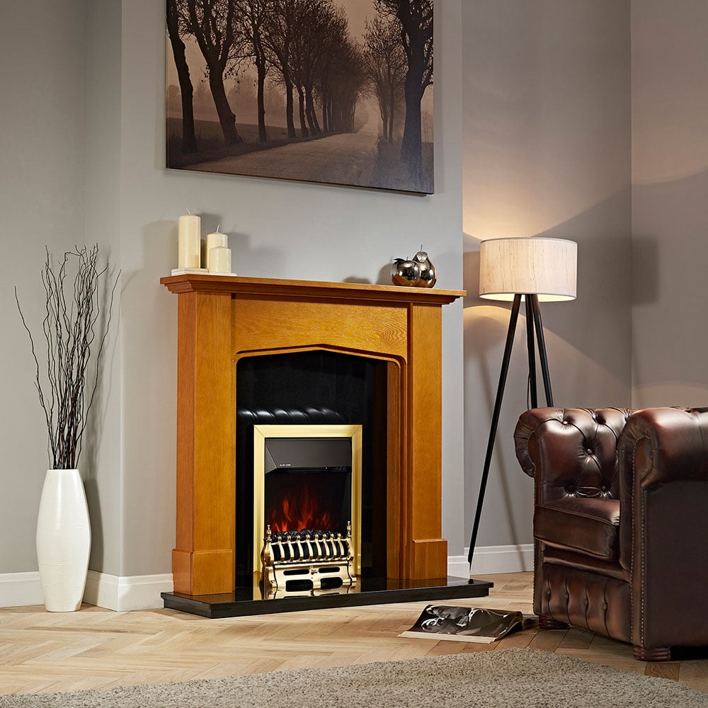 Focal Point Blenheim Brass Electric Fire 2kW Image 2
