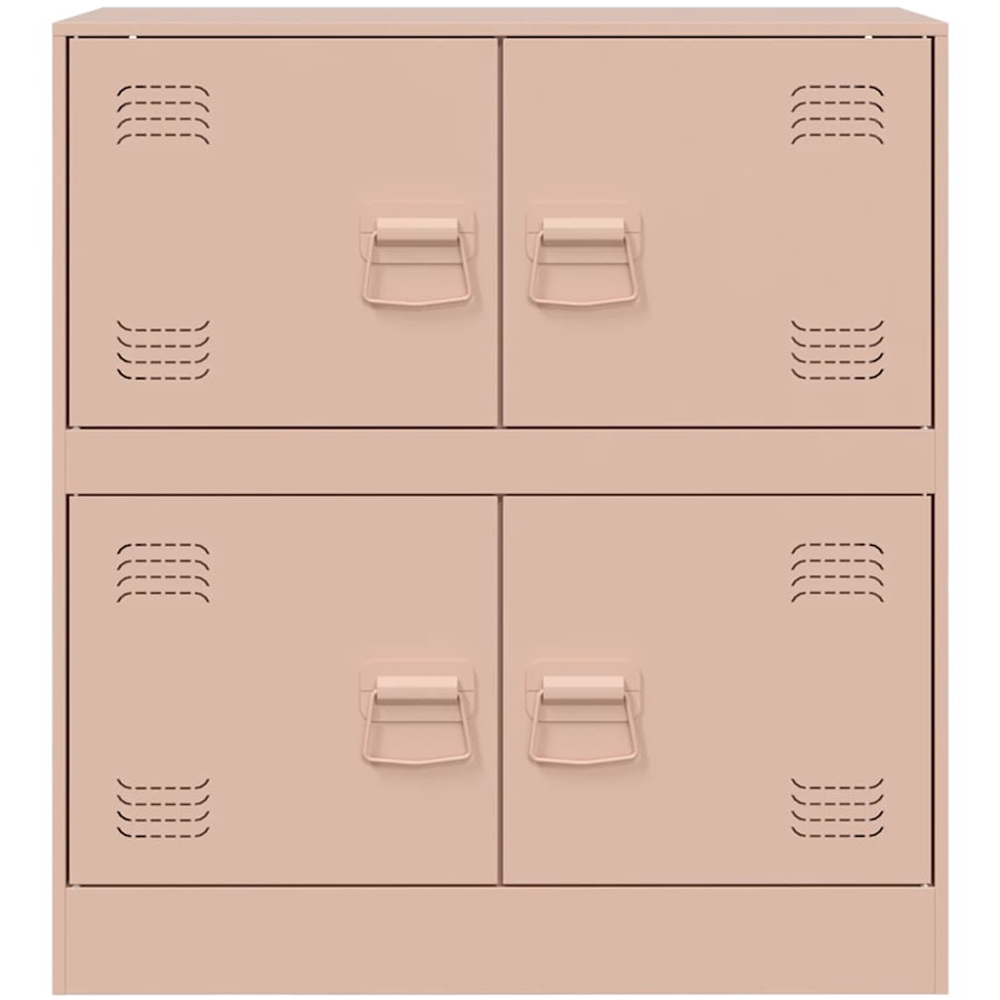 vidaXL 4 Door Pink Steel Sideboard Image 6