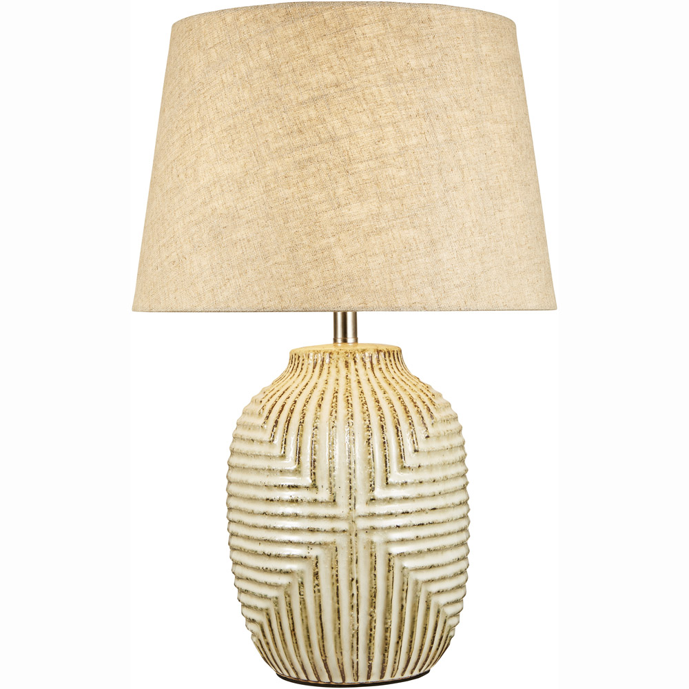 The Lighting and Interiors Harmony Aztec Linen Shade Table Lamp Image 3