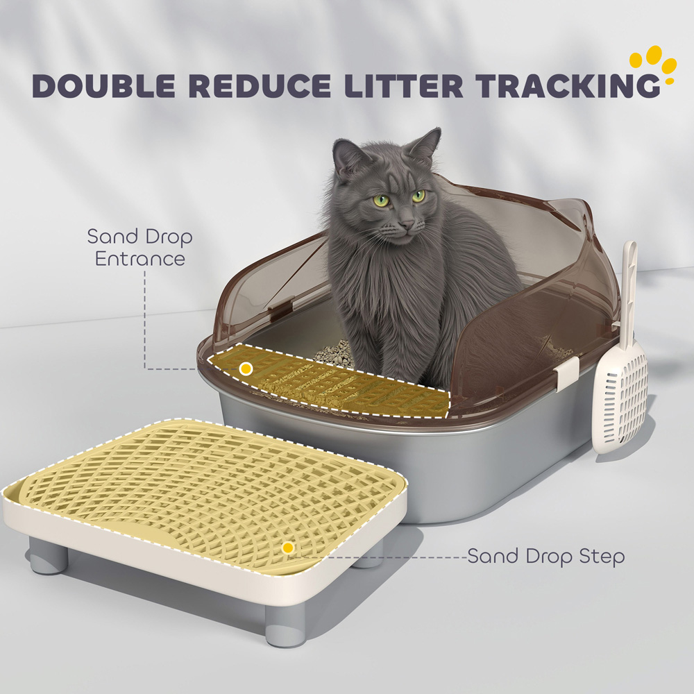 PawHut Stainless Steel Cat Litter Box Image 6