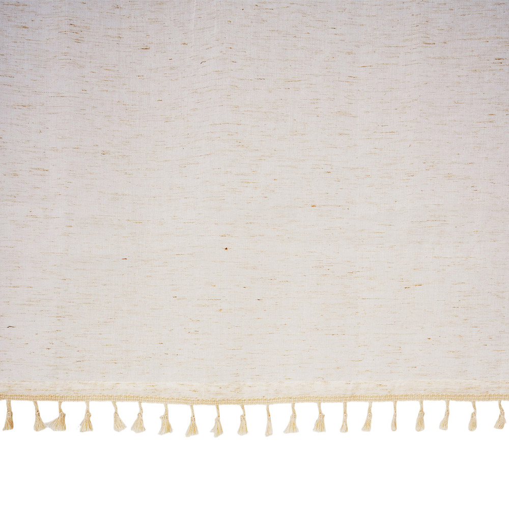 Living and Home Beige Bohemian Semi Sheer Single Panel Curtain 132 x 160cm Image 5