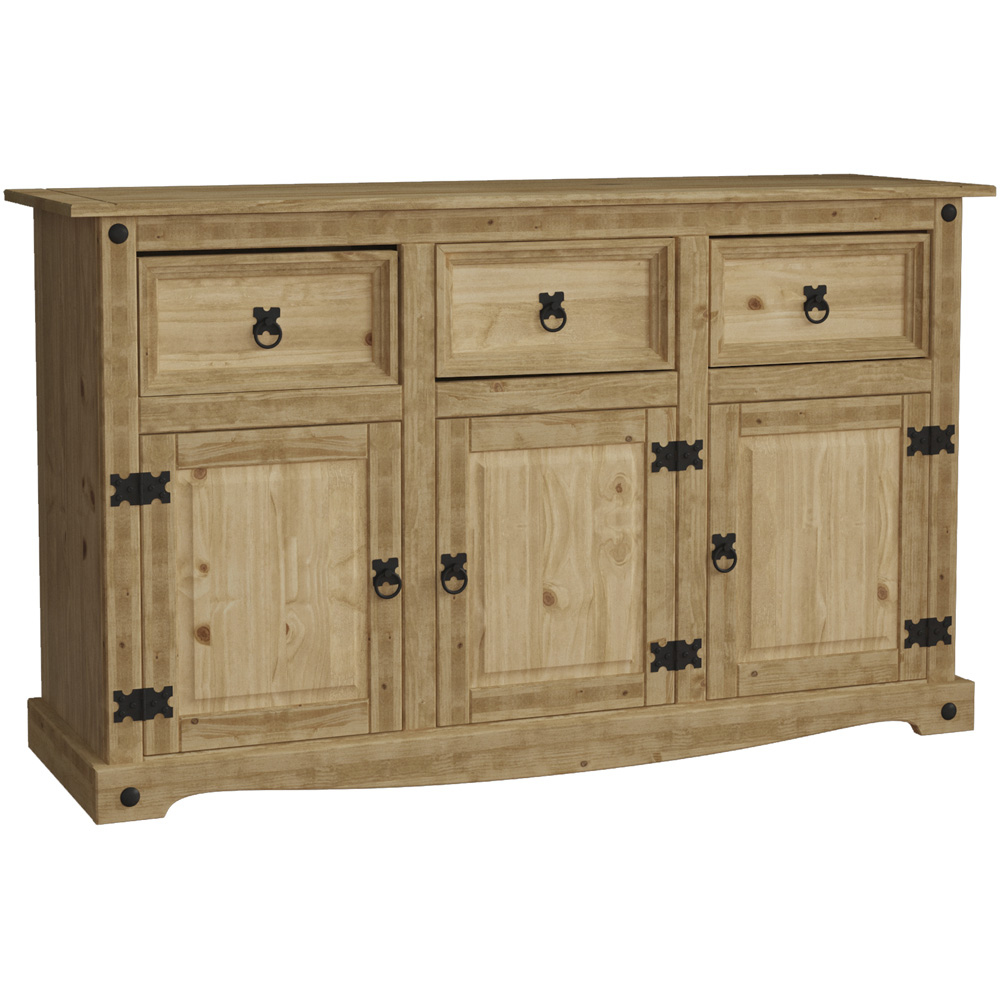 Vida Designs Corona 3 Door 3 Drawer Pine Sideboard Image 2