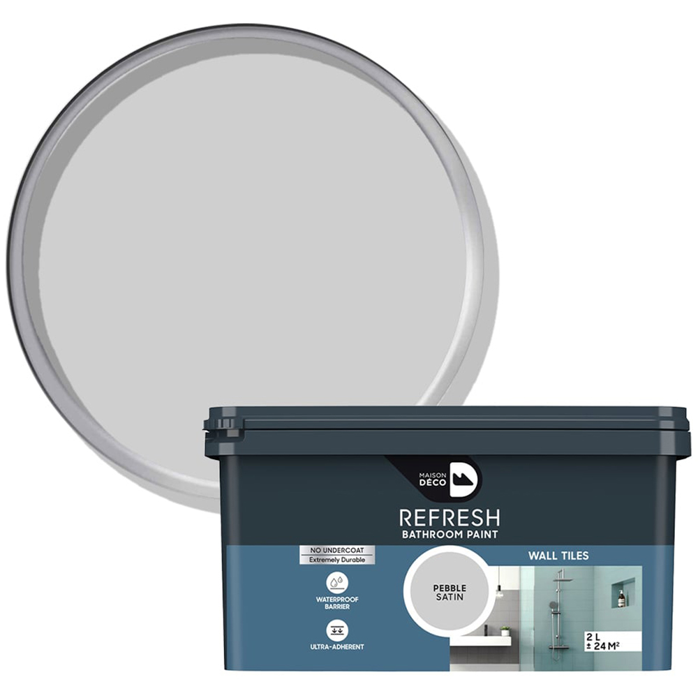 Maison Deco Refresh Bathroom Pebble Satin Paint 2L Image 1