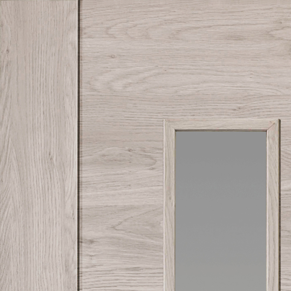 JB Kind Alabama Light Grey Glazed Laminated Internal Door 1981 x 762mm Image 3
