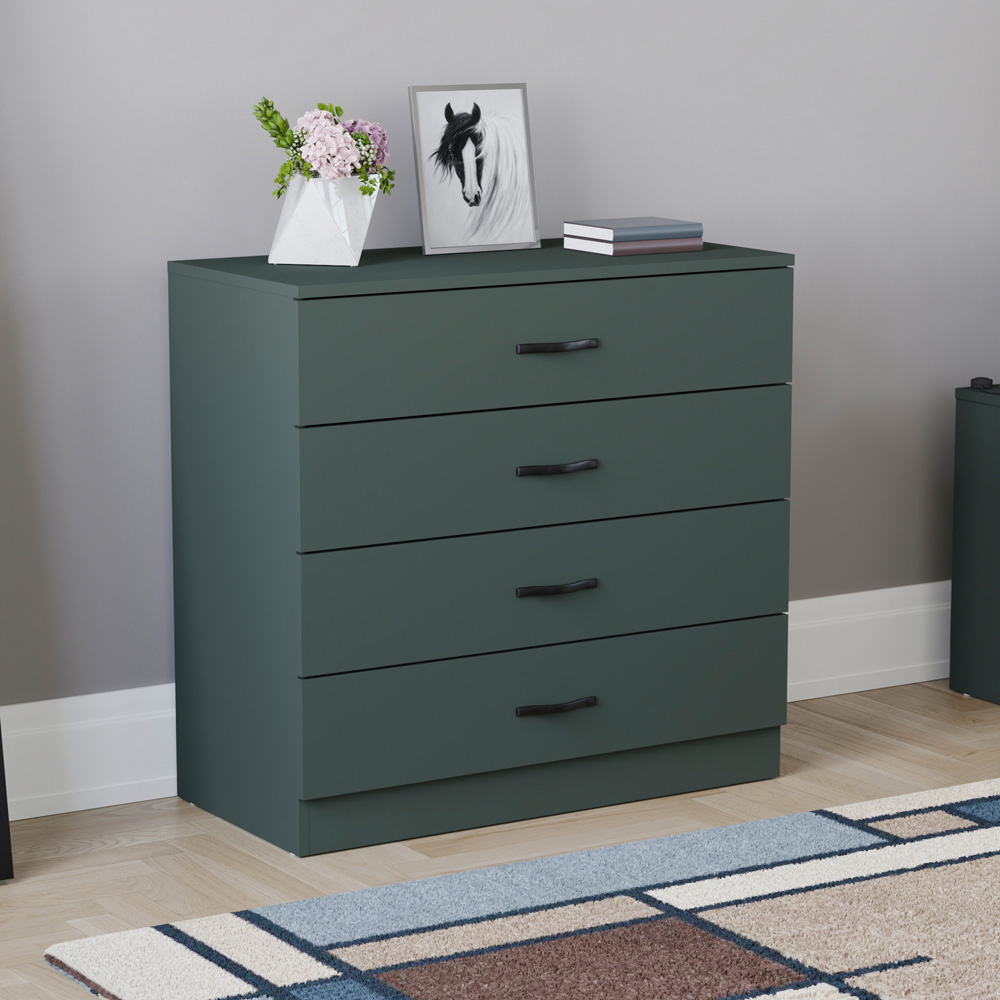VIDA DESIGNS Riano 4 Drawer Jasper Green Chest of Drawers Image 7