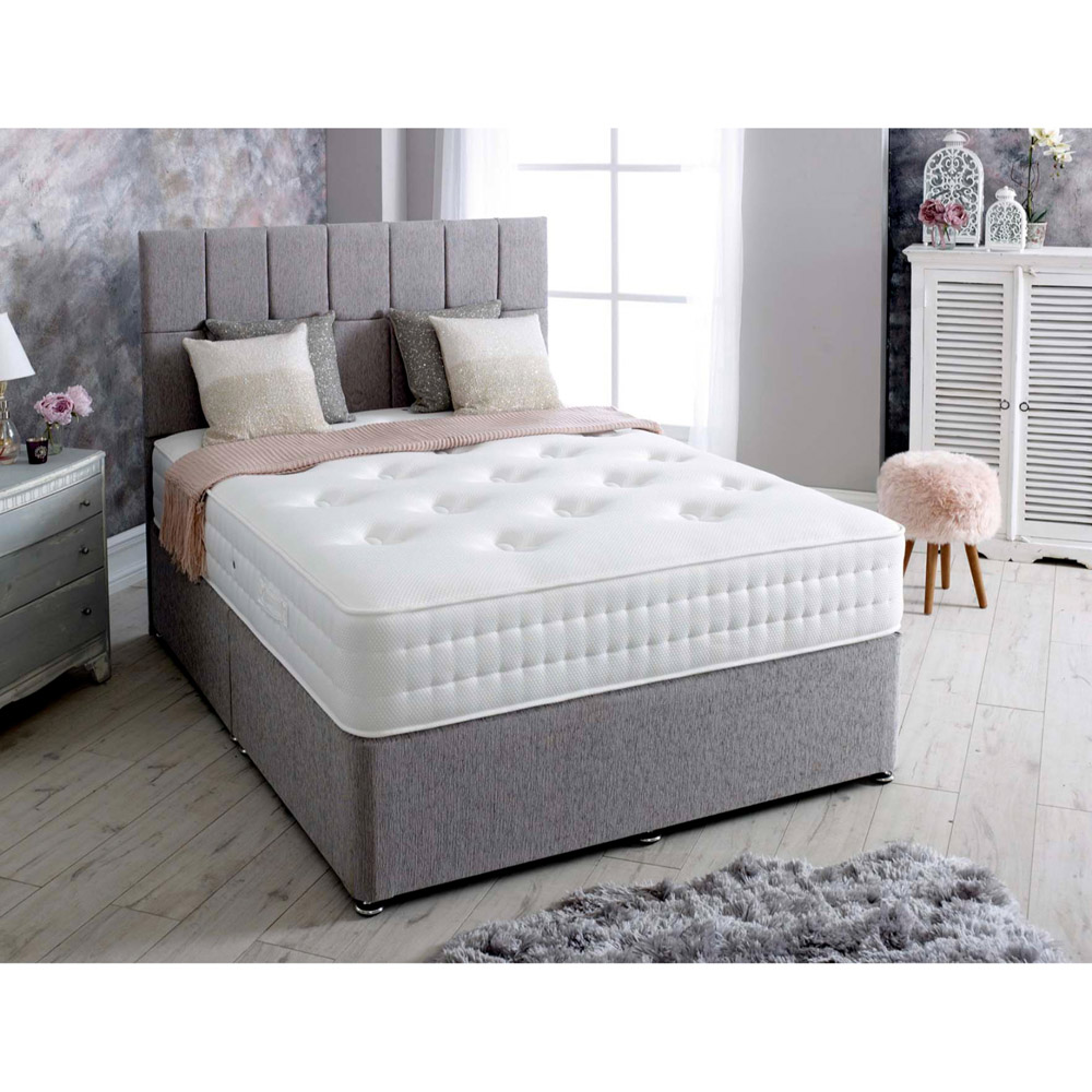 Eleganza Home Sapphire Super King Size Sculpture Quilt Top Pocket Medium Firm Mattress Image 2