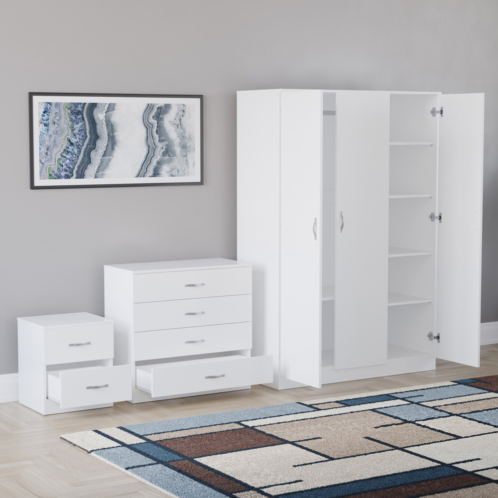 VIDA DESIGNS Riano White 3 Piece Bedroom Furniture Set Image 4