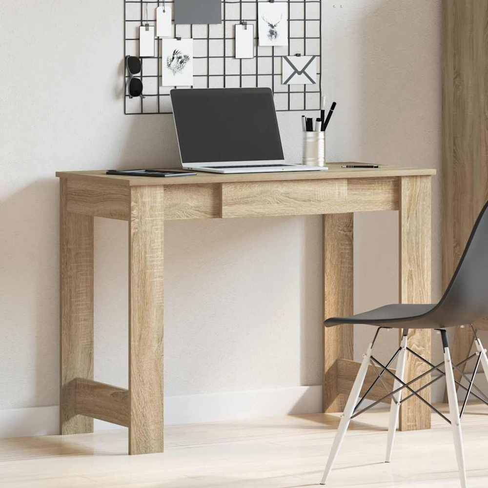 vidaXL Single Drawer Computer Desk Sonoma Oak Image 8